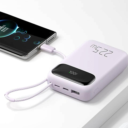 Внешний аккумулятор McDodo MC-3245 с встроенным кабелем Type-C 10000мАч (USB, Type-C, Lightning, 22.5 Вт) фиолетовый