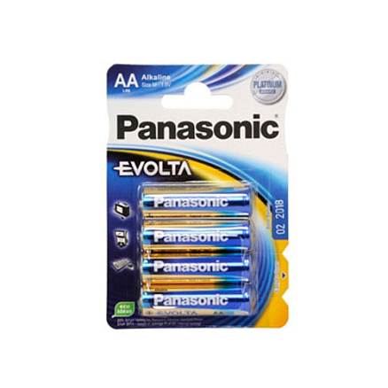 Батарейка LR6 Alkaline (пальчиковая большая AA) Panasonic Evolta упаковка 4шт.