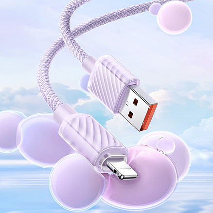 Кабель USB - Lightning для зарядки iPhone 1,2 м 3A 12W плетеный McDodo CA-3642 фиолетовый