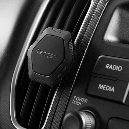 Держатель автомобильный в решетку обдува магнитный Spigen Kuel QS11 черный