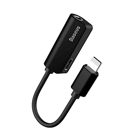 Переходник Lightning - 3,5 мм, Lightning (папа - мама, мама) Baseus L32 черный