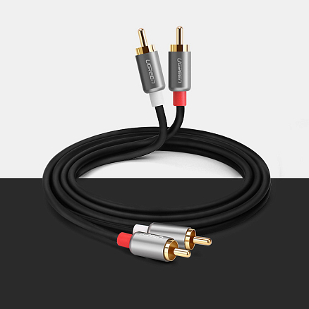 Кабель 2RCA - 2RCA тюльпаны (папа - папа) 1,5 м Ugreen AV104