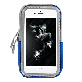 Чехол универсальный для телефона до 6 дюймов спортивный наручный GreenGo Zipper синий