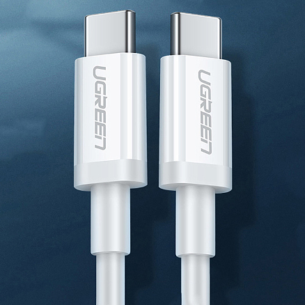 Кабель Type-C - Type-C длина 1 м 3A 20V 60W силиконовый Ugreen US264 (быстрая зарядка PD 2.0, QC 3.0) белый