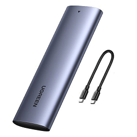 Корпус для SSD M.2 диска Type-C 3.1 Gen 2 (10 Gbps) Ugreen CM400 серый