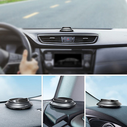 Ароматизатор автомобильный на приборную панель Baseus Little Volcano серый