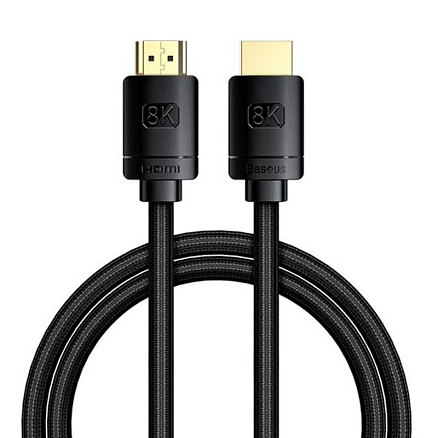 Кабель HDMI - HDMI (папа - папа) длина 3 м версия 2.1 8K 60Hz плетеный Baseus High Definition черный