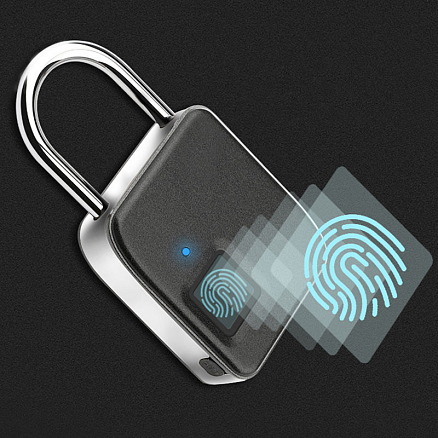 Замок биометрический по отпечатку пальца портативный WiWU Smart Lock FL-S3 черный