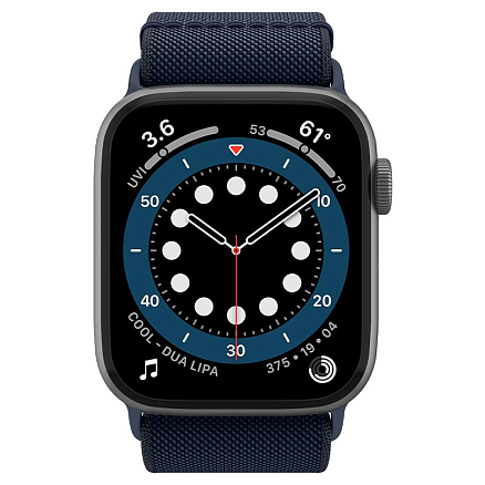 Ремешок-браслет для Apple Watch 38, 40 и 41 мм текстильный Spigen Fit Lite синий