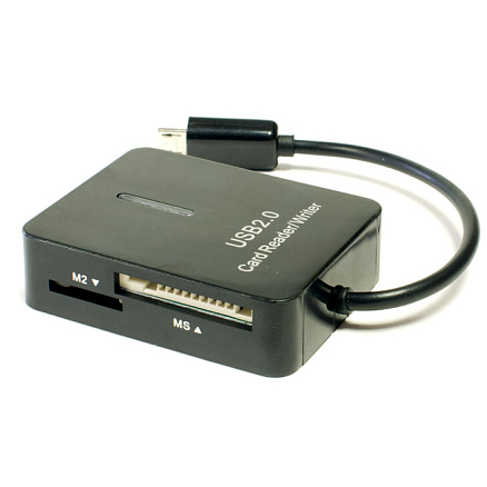 Адаптер MicroUSB - картридер OTG для Samsung i9100, i9300, Galaxy Note