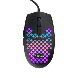 Мышь проводная оптическая Gembird MG-760 с подсветкой 5 кнопок 3200 dpi игровая черная