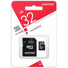 Карта памяти Smartbuy SB32GBSDCL10 MicroSDHC 32Gb Class 10 с адаптером SD