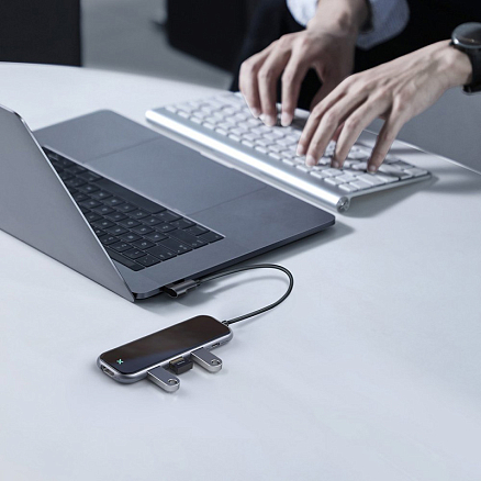 Хаб (разветвитель) Type-C - 3 х USB 3.0, HDMI 4K, Type-C PD Baseus Multi-functional серый