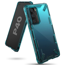 Чехол для Huawei P40 гибридный Ringke Fusion X бирюзовый