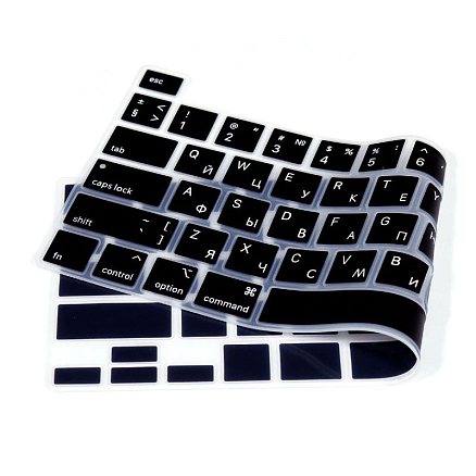 Накладка на клавиатуру защитная для Apple MacBook Pro 16 Touch Bar A2141 USA (русские буквы) черная