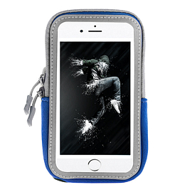 Чехол универсальный для телефона до 6 дюймов спортивный наручный GreenGo Zipper синий