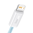 Кабель Type-C - Lightning для зарядки 2 м 20W плетеный Baseus Dynamic (быстрая зарядка PD) голубой