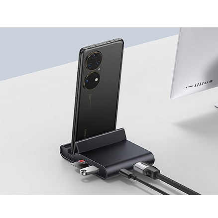 Док-станция с Type-C разъемом и хабом на 7 портов Baseus Mate Intelligent черная