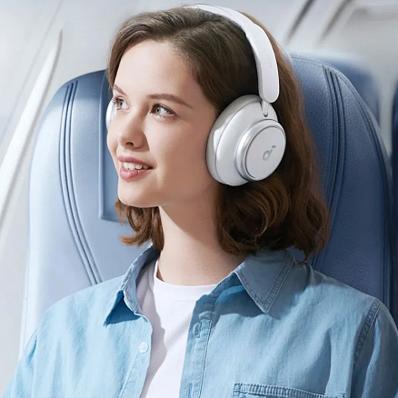 Наушники беспроводные Anker SoundCore Space Q45 полноразмерные с микрофоном и активным шумоподавлением белые