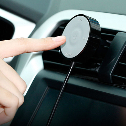 Bluetooth аудио адаптер (ресивер) 3,5 мм в USB порт Ugreen MM125 с громкой связью черно-серый