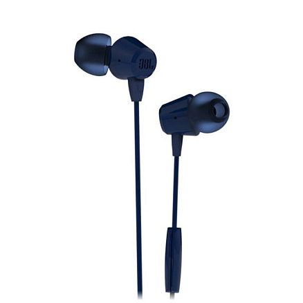 Наушники JBL C50HI вакуумные с микрофоном синие