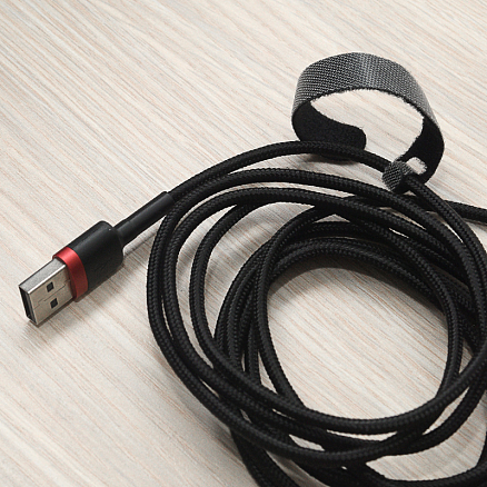 Кабель USB - Lightning для зарядки iPhone 2 м 1.5A плетеный Baseus Kevlar черно-красный