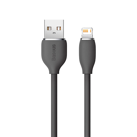 Кабель USB - Lightning для зарядки 2 м 2.4А Baseus Jelly Liquid черный