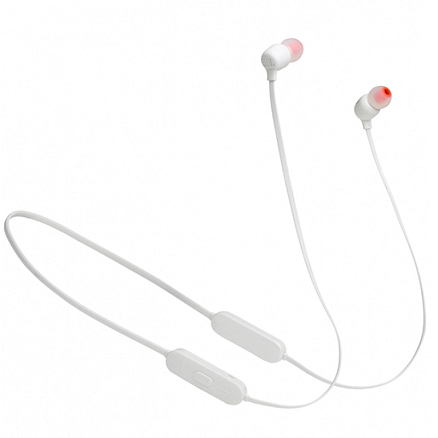 Наушники беспроводные Bluetooth JBL Tune 125BT вакуумные с микрофоном и пультом белые