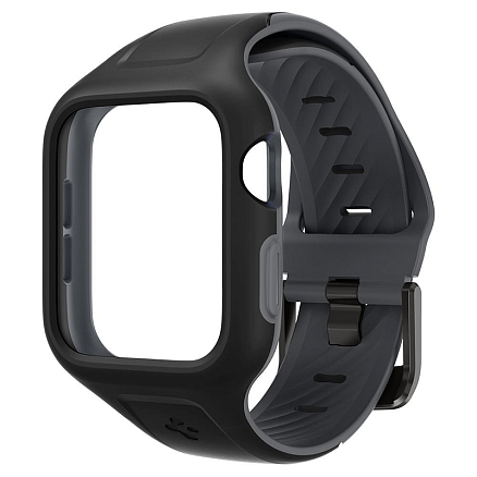 Чехол с ремешком для Apple Watch 40 мм гелевый Spigen Liquid Air Pro черный