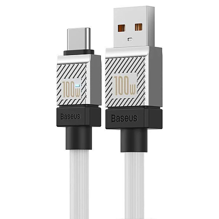 Кабель Type-C - USB для зарядки 1 м 100W 6A Baseus CoolPlay CAKW000602 (быстрая зарядка) белый