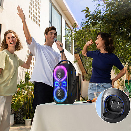 Портативная колонка Anker SoundCore Rave Party 2 для вечеринок с защитой от воды и подсветкой черная