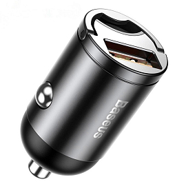 Зарядное устройство автомобильное с USB входом 5A 30W и разъемом прикуривателя Baseus Tiny Star Mini (быстрая зарядка QC 4, PD) серое