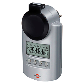 Розетка с таймером электронным влагозащитная Brennenstuhl 1507490 серебристая