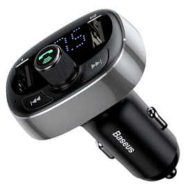 FM модулятор (трансмиттер) автомобильный с громкой связью и USB для зарядки Baseus CCALL-TM01 черный