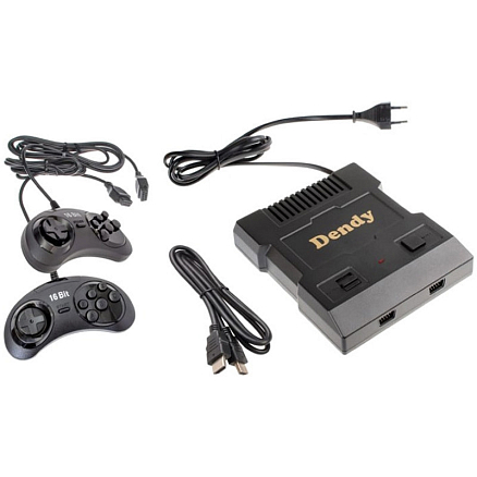 Игровая приставка Dendy Smart 8/16Bit 567 игр с двумя геймпадами черная