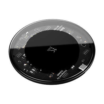 Беспроводная зарядка для телефона Baseus Simple 15W (быстрая зарядка) прозрачная