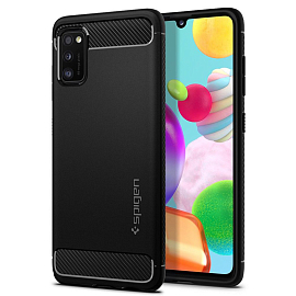 Чехол для Samsung Galaxy A41 гелевый Spigen Rugged Armor черный