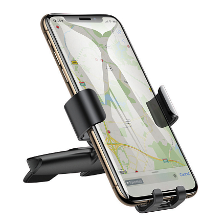 Держатель автомобильный в слот CD с гравитационным зажимом Baseus Metal Age черный