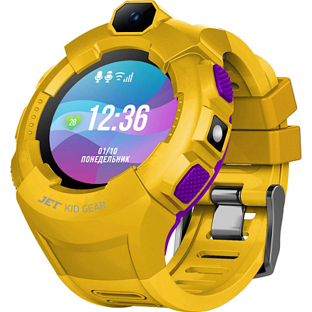 Детские умные часы с GPS трекером, камерой и Wi-Fi Jet Kid Gear желто-фиолетовые