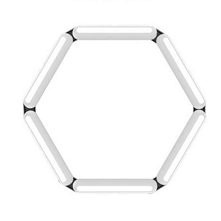 Кольцевая лампа модульная из 6 частей V86 черная