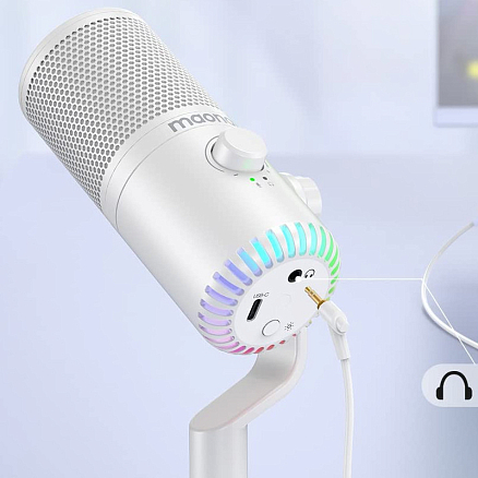 Микрофон для стрима Maono DM30 белый