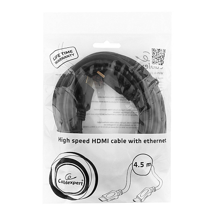 Кабель HDMI - HDMI (папа - папа) длина 4,5 м версия 1.4 Cablexpert черный