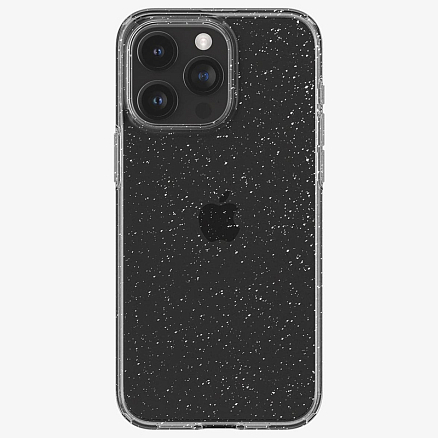 Чехол для iPhone 15 Pro гелевый с блестками Spigen Liquid Crystal Glitter прозрачный