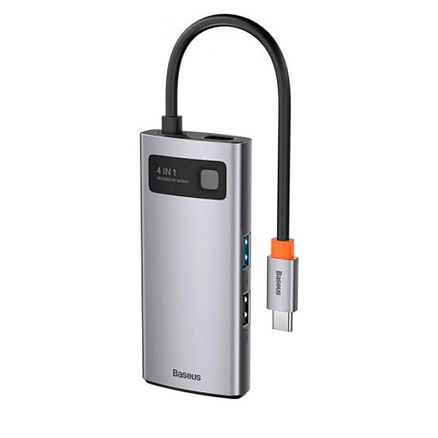 Хаб (разветвитель) Type-C - USB 2.0, USB 3.0, HDMI, Type-C Baseus Metal Gleam серый