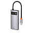 Хаб (разветвитель) Type-C - USB 2.0, USB 3.0, HDMI, Type-C Baseus Metal Gleam серый