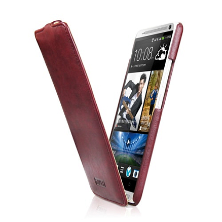 Чехол для HTC One Max кожаный - блокнот iMuca Concise бордовый