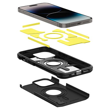 Чехол для iPhone 14 Pro Max гибридный Spigen Tough Armor MagSafe черный