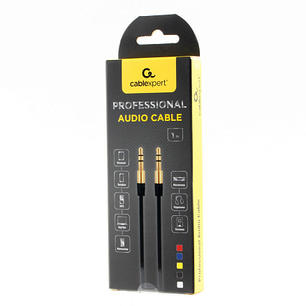 Кабель 3,5 мм - 3,5 мм (стандартный аудио разъем) 1 м Cablexpert CCAB-01 красный