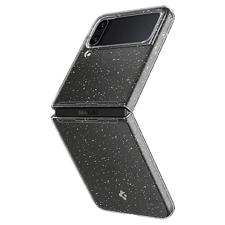 Чехол для Samsung Galaxy Z Flip 4 пластиковый ультратонкий с блестками Spigen Air Skin прозрачный