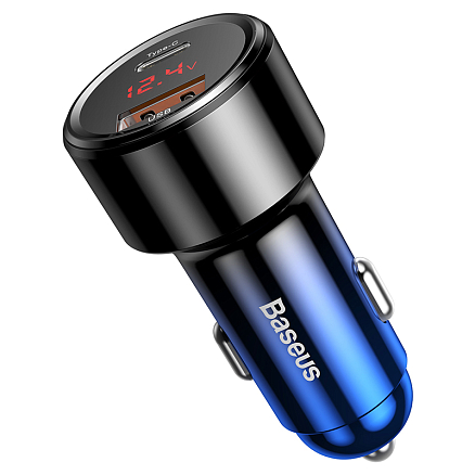 Зарядное устройство автомобильное с USB и Type-C входами 6А 45W Baseus Magic PPS (быстрая зарядка PD 3.0, QC 3.0) черно-синее